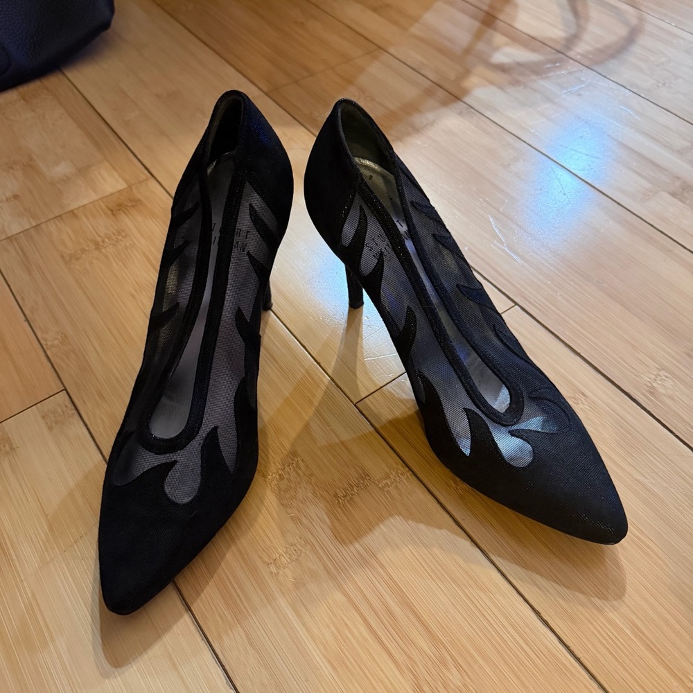 Stuart Weitzman - Black Mesh Heels